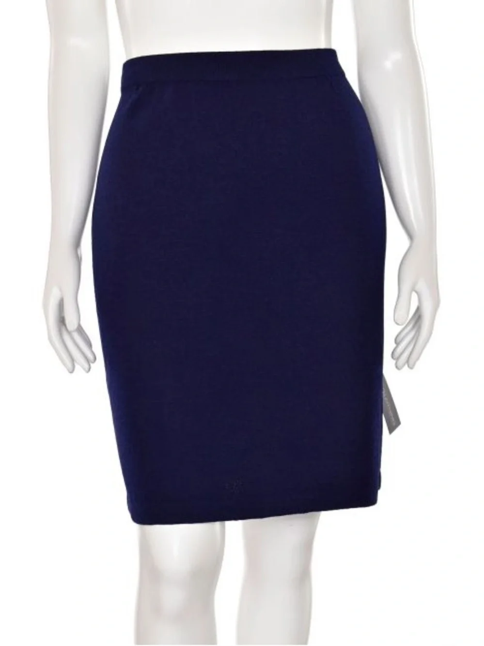 St. John Basics Above the Knee Santana Knit Skirt in Navy